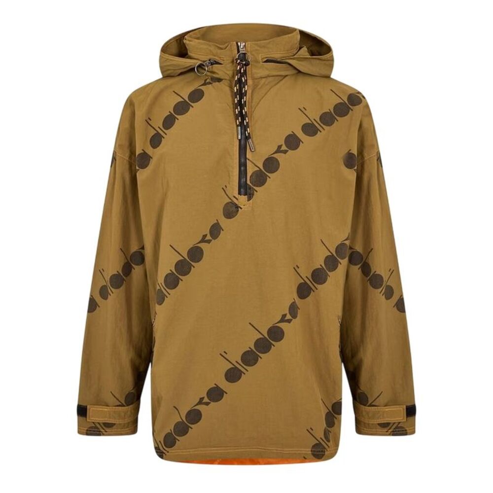 Diadora Mens All Over Logo Anorak / Olive Green